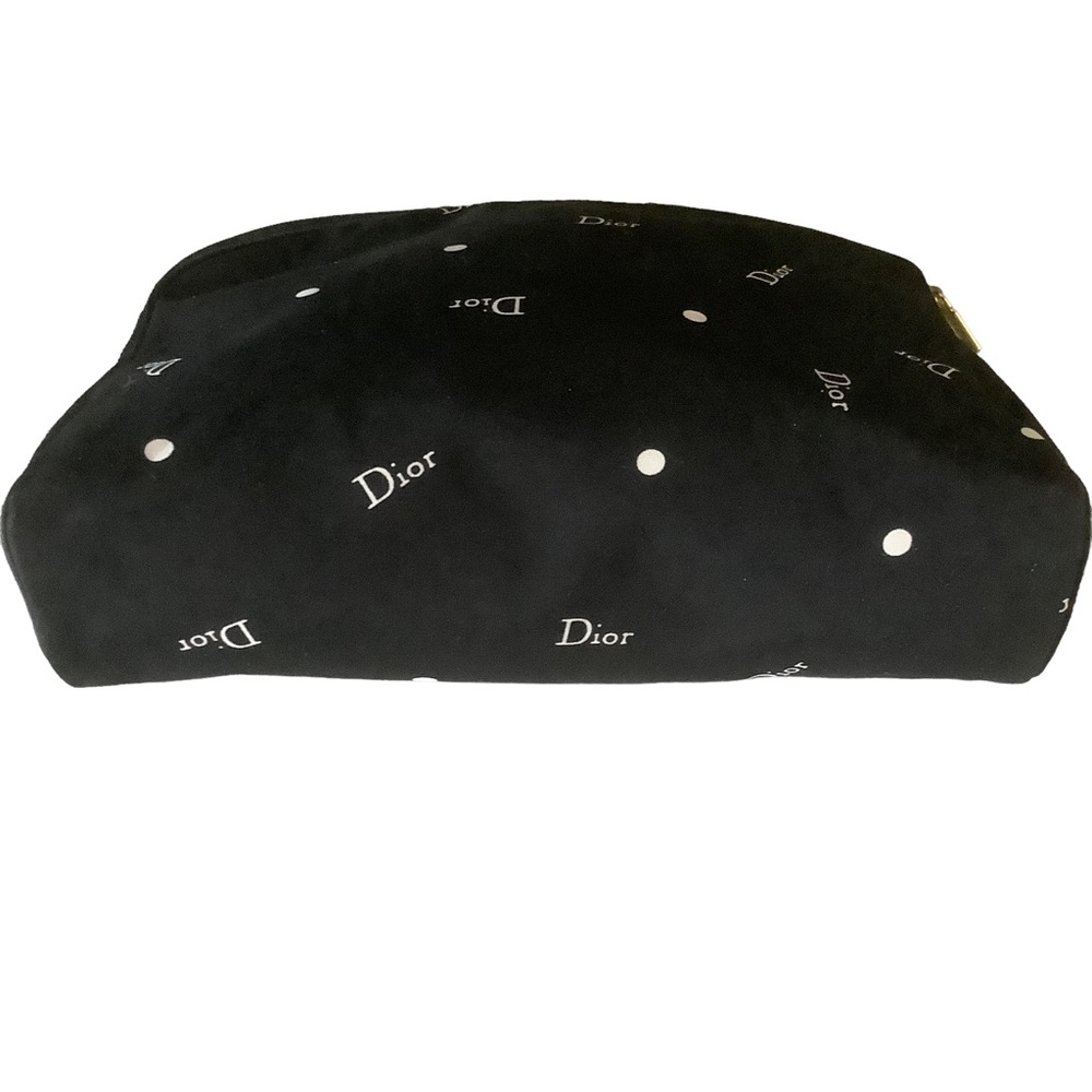 Dior vintage 80s makeup bag pouch and accessories canvas black polka dot pattern - Picture 4 of 8